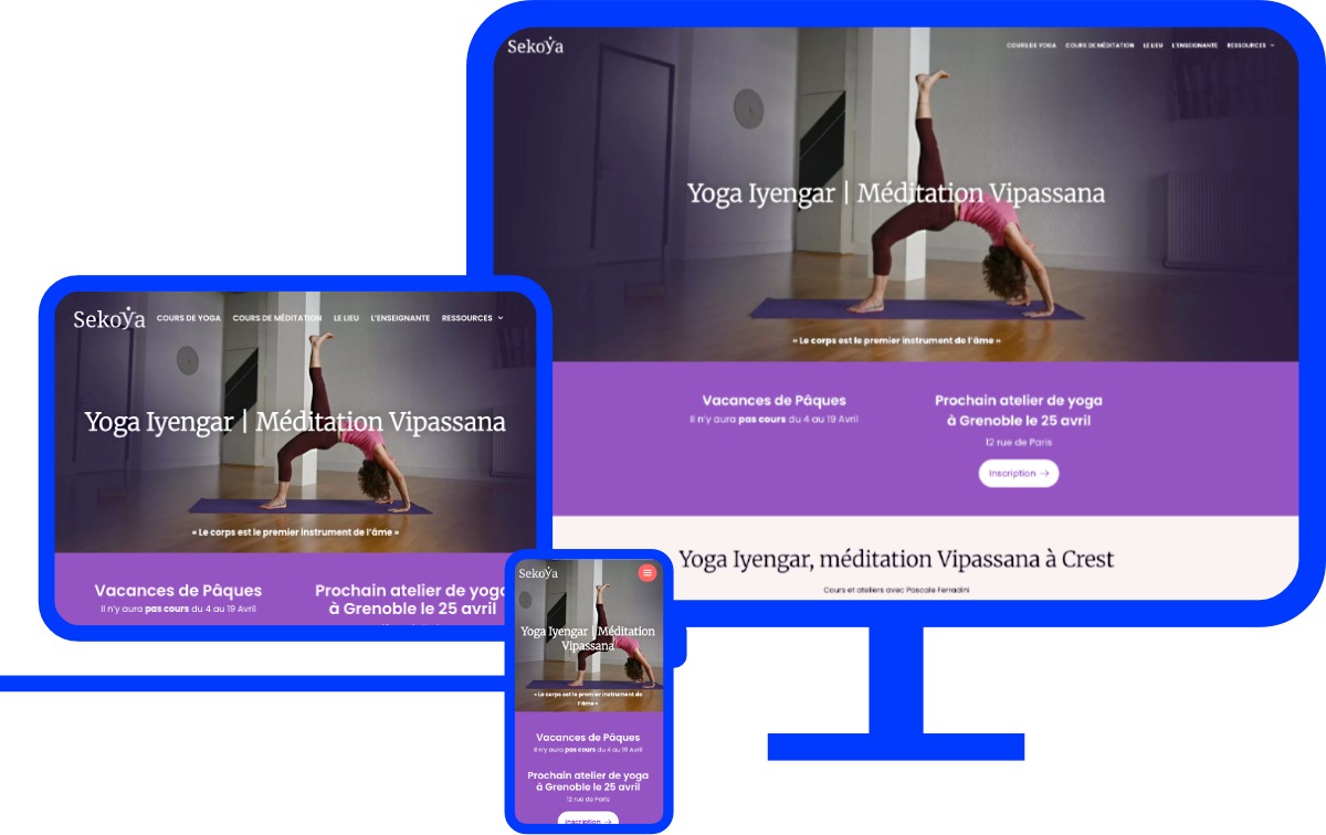 Écran du site internet yoga-iyengar-crest.fr